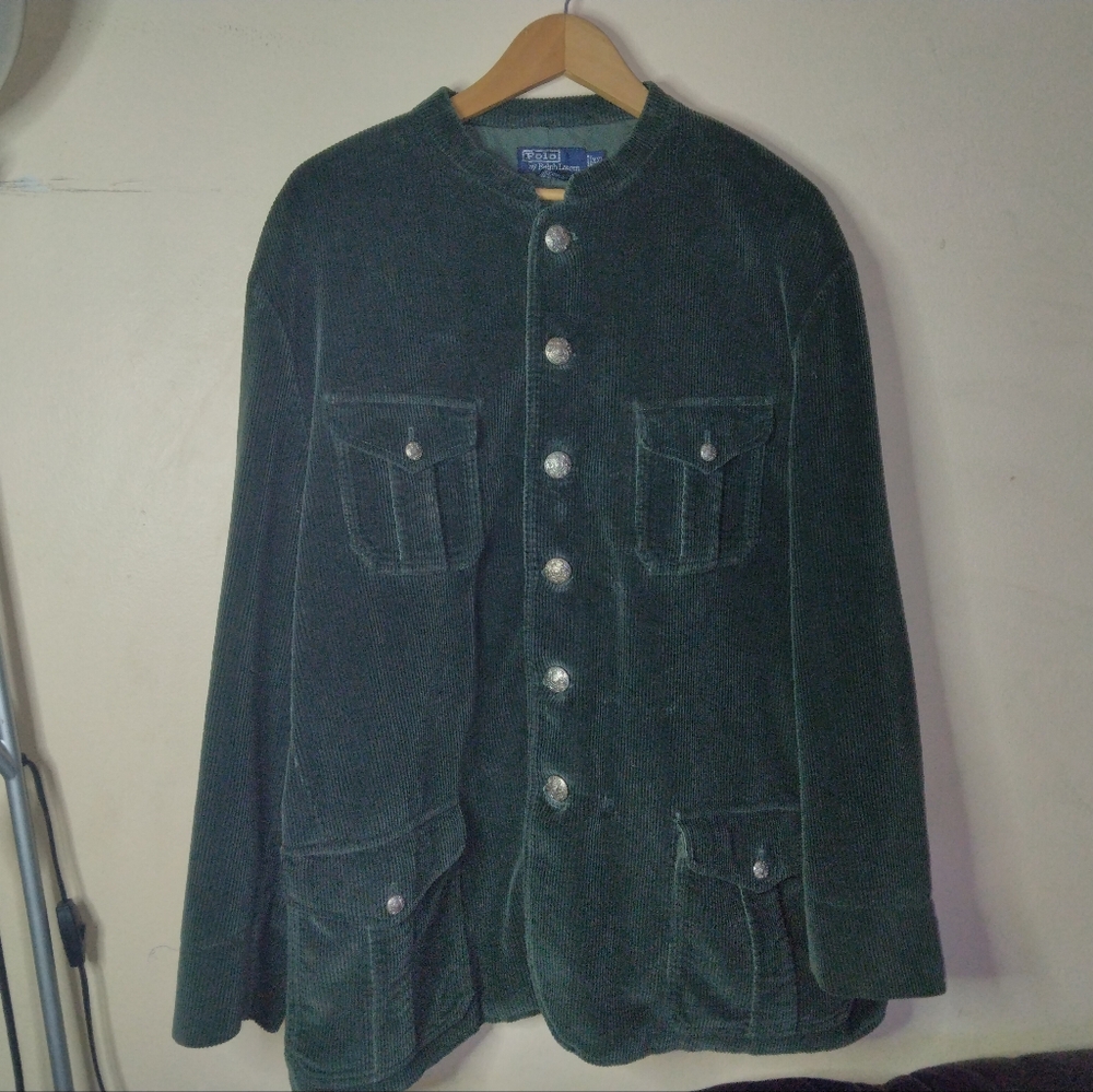 Polo Ralph Lauren Green Corduroy Military Hunting Jacket Coat Size XXL - Picture 3 of 16